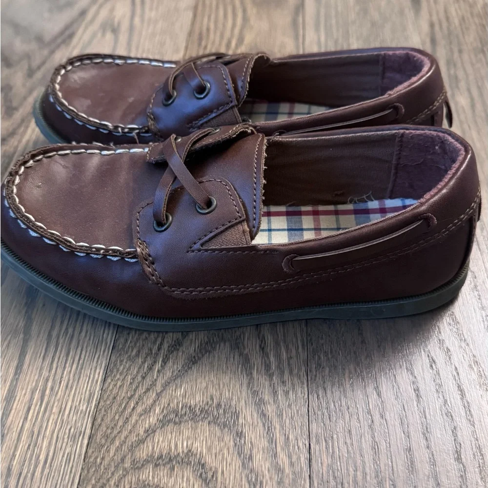 Kids Brown Boat Shoes - Classic Leather Slip-Ons